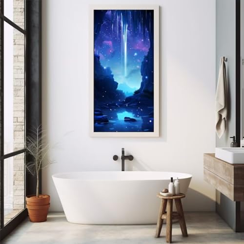 5D Peinture Diamant Kit Complet avec Strass Brillants Motif Paysage de Nuit 80x160
