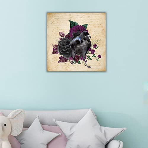 Panneau mural en bois Raven on Skull : sublimez un mur vide avec style