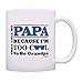 Father's Day Gift for Papa Too Cool to Be a Grandpa Sunglasses Gift Coffee Mug Tea Cup White