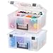 IRIS USA, Inc. DCB-4 Portable Divided Craft Bin, Clear, 2 Pack