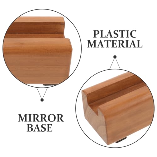 Socle design moderne en bois marron Luxshiny pour miroir - 4