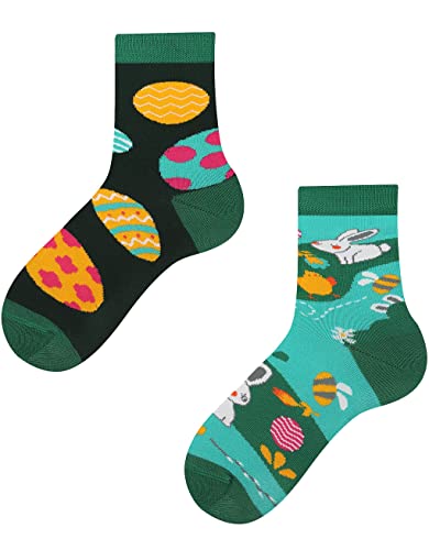 TODO Colours Lustige Socken Kinder mit motiv für Mädchen, Jungen, Kleinkind (31-34, Ostersocken Kinder)