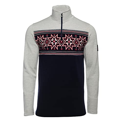 Dale of Norway Herren Olympia Basic Pullover, Offwhite Navy Raspberry, S