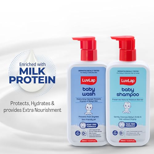 Image of LuvLap Baby Shampoo 400 ml + Baby Wash 400 ml Combo Set