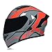 Produktbild Woljay Integralhelm Klapphelm Motorrad Modularer Helm Motorrad Doppelvisier für Erwachsene Männer Frauen Moped Street Racing DOT/ECE Approved (Mittelgroß, Grau Rot - Rauchvisier)