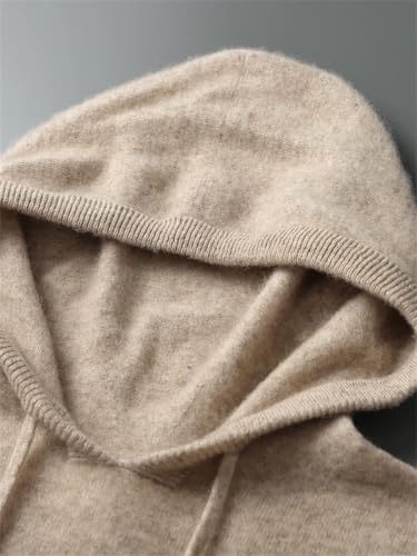 Men Hooded Loose Casual Cashmere Sweater Thick Fall Winter Long Sleeve Solid Warm Pullover Jumper3