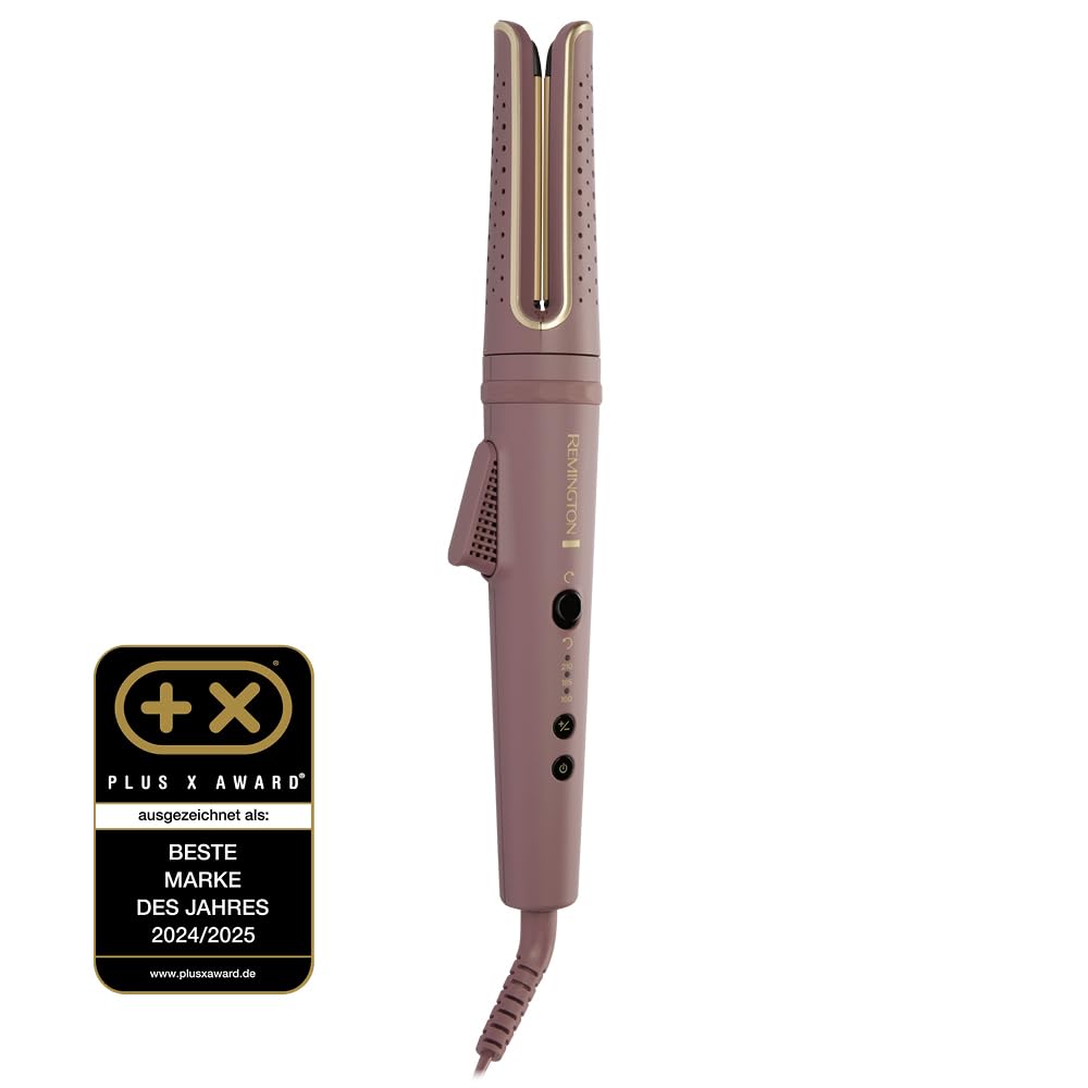 Remington AIRvive™ Lockenstab [rotierend] Ionic Air-Technologie für langanhaltende Locken (Ultra-Keramikstylingplatten mit Anti-Frizz-Mikrowirkstoffen, LED-Display 160-210°C für alle Haartypen) CI8930