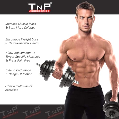 20kg Adjustable Dumbbells Set - Free Weights Dumbbell Handle Bars Pair - Excellent for Weight Lifting Body Building Home Gym Training Equipment Barbell Bench Press Exercise (20KG) - Image 3