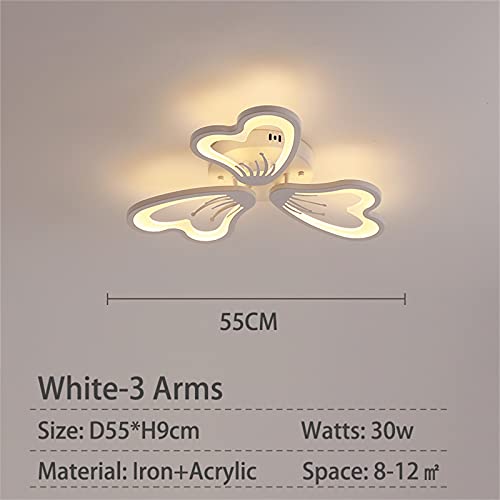 Plafonnier LED à gradation continue avec télécommande HNVBDOPAE blanc floral - 3