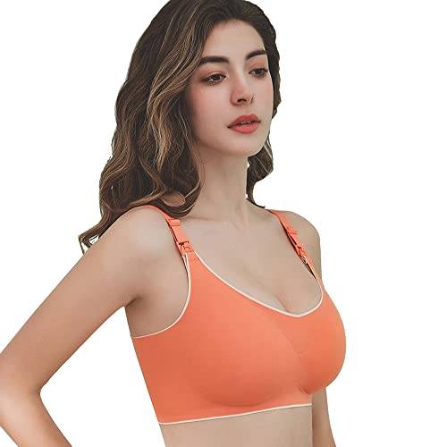 Soutien-gorge d'allaitement sans fil WENJUN XXL orange avec rembourrage léger