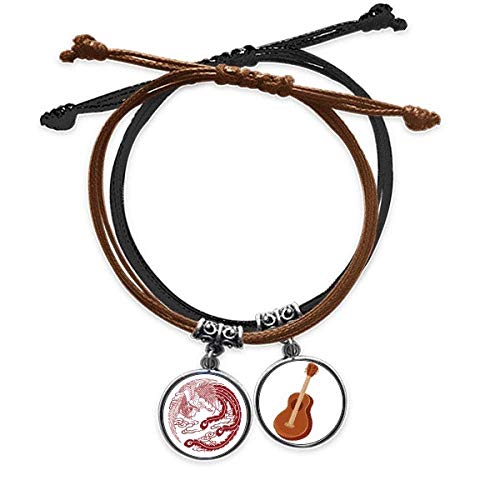 Pulsera fénix de cuero y guitarra para regalar a músicos y guitarristas