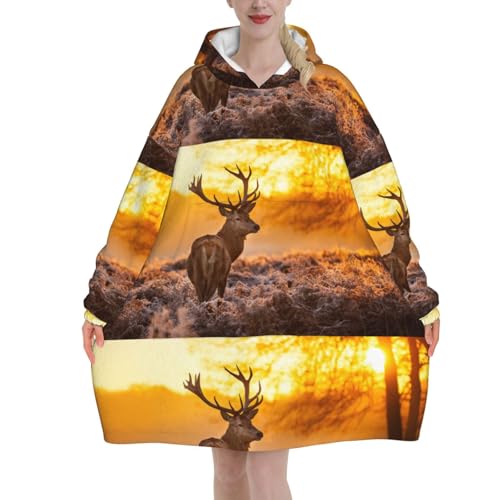 Sweat couverture motif cerf et élan en flanelle le cadeau idéal mixte