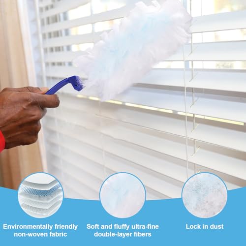 Image of 30 Count Duster Refills for Swiffer Duster, Disposable Static Duster Refills Bulk Replacement Head with 1 Handle for Cleaning Home Office Furniture, Blinds