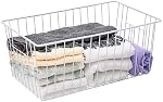 16Lx12W inch large congélateur de rangement Paniers d'organisateur, coffre de fer à repasser en métal profond, bacs de séparation avec poignées intégrées pour armoire, garde-manger, placard, cuisine(3)