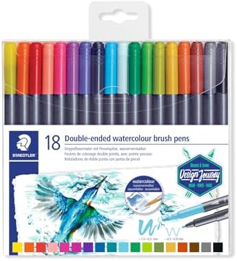 Staedtler Double Side Watercolour Brush Pen Set (Pack of 18)