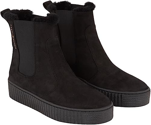 Tommy Hilfiger Damen Low Boot Stiefel Winterstiefel, Schwarz (Black), 36