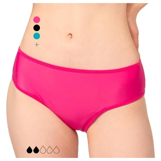 Period Swimwear - Parte inferior de bikini menstrual negra a prueba de fugas, parte inferior de natación de cintura media para adolescentes, niñas y mujeres, rosa fucsia, XS/S