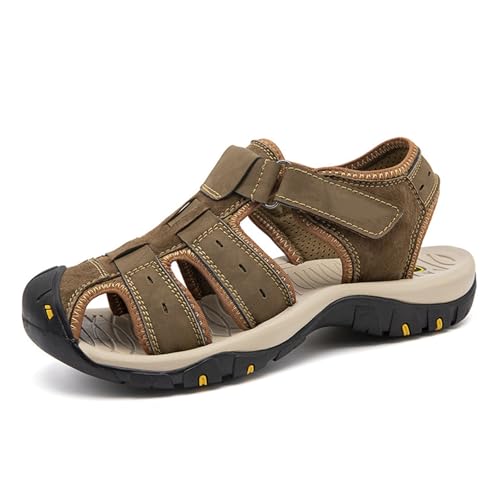 Buhelyc Men's Summer Sport Sandals Outdoor Hiking Water Shoes Closed Toe Athletic Sandals Adjustable Lightweight for Beach Walking