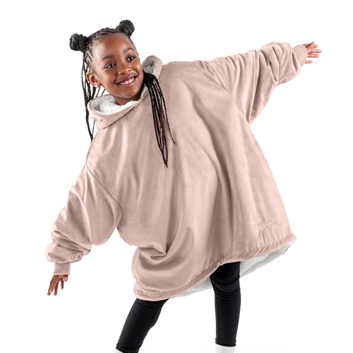 Image of Bare Home Wearable Blanket Hoodie - Soft Plush Sherpa - Warm and Cozy - Oversized Wearable Blanket