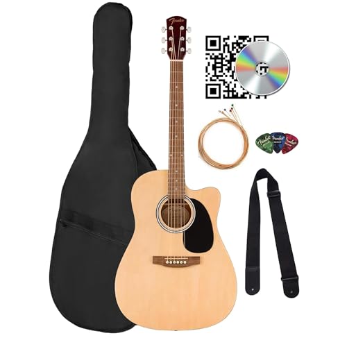 Fender Redondo CE Dreadnought Acoustic-Electric Guitar - Natural Bundle with Gig Bag, Strap...
