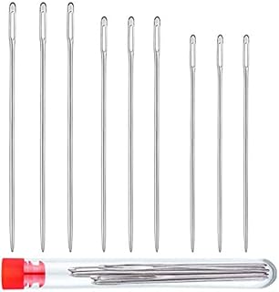 9 PCS Large Eye Stitching Needles - 3 Sizes Stitching Needles, 3.5inch to 4.9inch Big Eye Hand Sewing Needles for Stitching and Crafting Projects