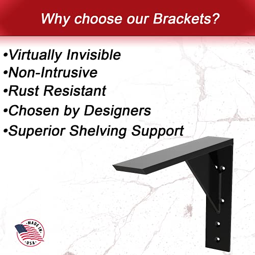 Solid Heavy Duty Steel Large Shelf Bracket, 1 Count, 12 Inch X 10 Inch, Diy Projects, Made With American Steel By The Original Granite Bracket #TOP3