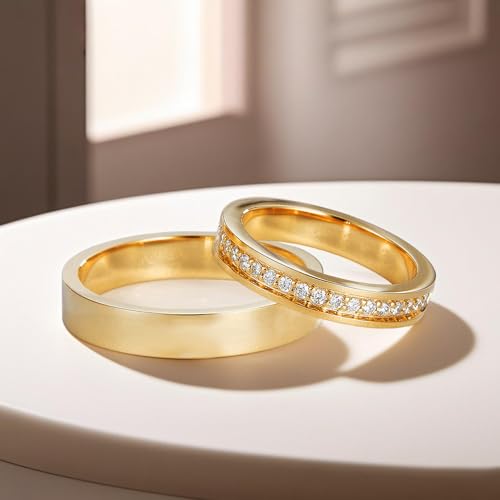 Couple Ring Sets for Her and Him with Moissanite/Diamond 925 Sterling Silver 10K 14K 18K Gold Couple Wedding Promise Engagement Rings Set for Men and Women Free Engraving3