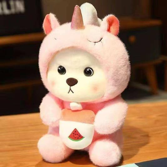 Image of SCOOBA Cute White Bear with Unicorn Cap and bonbon Soft Toys for Kids Babies 35cm Medium (Unicorn Cap Bear 35cm)