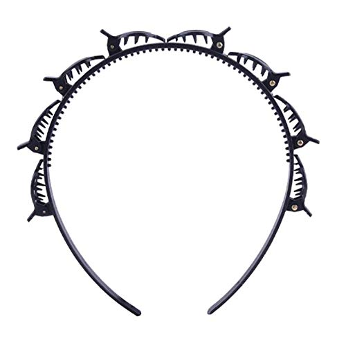 Myynti Double Layer Twist Plait Headband Plastic Hair Clips Hair Pin for Women and Girls Hairstyle Hair Tools (Pack of 1, Black) (B092JHN7SG) Amazon Price History, Amazon Price Tracker
