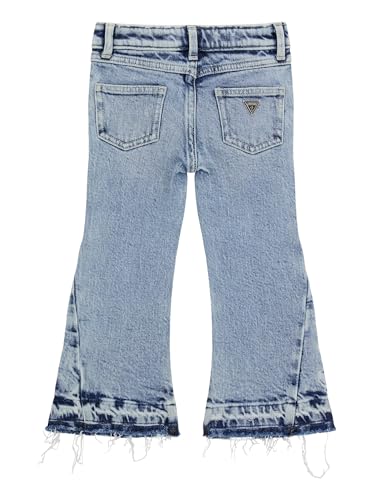 GUESS Girls' Stretch Denim Embroidered Flare Pants2