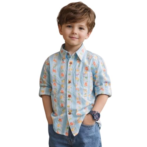 Image of superminis Boy's Cotton Regular Fit, Half Sleeves, Collared Neck, Printed Shirts for Casual Wear