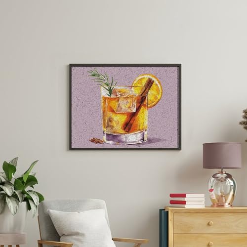 Kit de pintura por números para adultos RTBKLYQ de cóctel antiguo con lienzo digital y pinceles 4