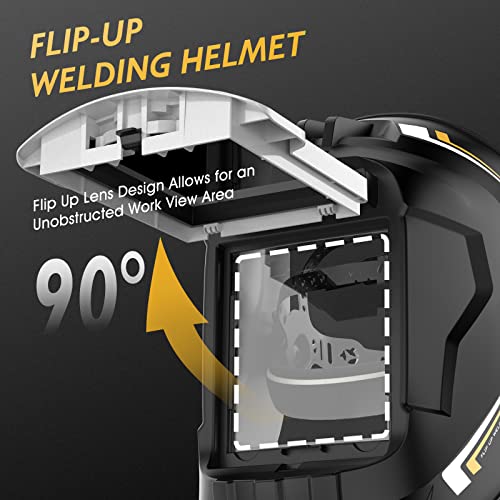 Image of TOOLIOM Flip Front Welding Helmet Welding Mask with Flip Up Lens Welding Hood Shade-10 Welder Helmet for Stick MIG TIG