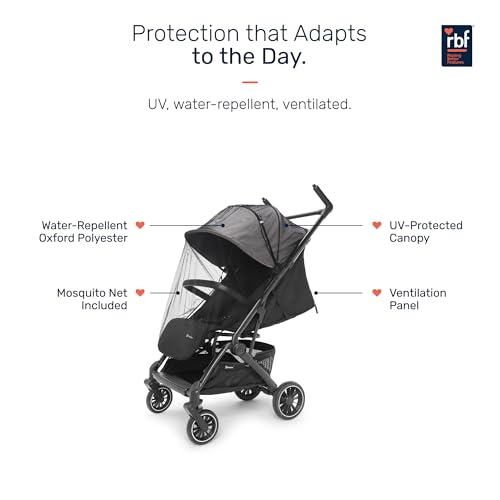Image of Growgether GOLITE Stroller for Baby 0-3 Years (Up to 22Kg), Cabin Ready Lightweight Travel Stroller, 5-Point Harness, Full Recline, UPF50+ Canopy, 360 Swivel Wheels, Mosquito Net, 1 Yr Warranty, Grey