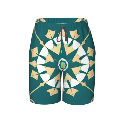 Exotic Style Floral Youth Beach Pants, Soft and Breathable, with Drawstring Waist, Suitable for Sports and Leisure.