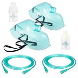 Kit Ricambi Universale per Aerosol Adulto con Maschera, Ampolla, Fascia Elastica, Tubo da 2 m, Filtro e Accessori per Nebulizzatore – Compatibile con Tutti i Modelli di Aerosol. (Adulti + Bambini)