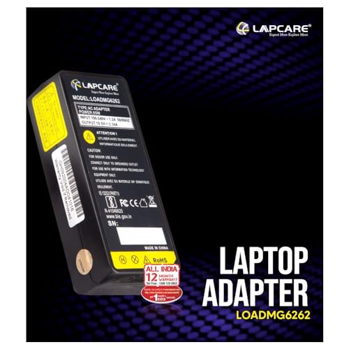 Image of Lapcare Laptop Charger 65W watt 4.5mm tip AC Power Adapter(Power Supply) for Dell Inspiron 13 14 15,3000 5000 7000 Series,5558 5755 3147 7348-2in1 5555 5559,0G6j41,0MGJN,Mgjn9