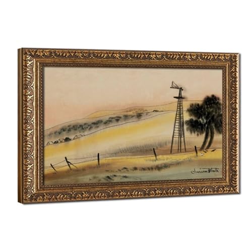 Impression sur toile salon et bureau tableau zen Dawn Knights Ferry 50x75 cm