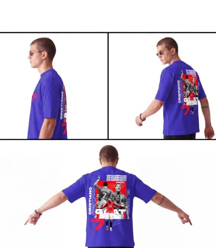 Image of Unisex Cotton Football Graphic Print Oversized Fit T-Shirt