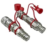 Elifecenter Flat Face ISO 16028 to Ag ISO 5675 Pioneer Style Hydraulic Quick Connect Coupler Adapter Setw w/Rubber Dust Caps