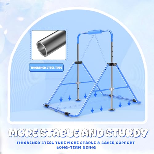 Image of Safly Fun Foldable Gymnastics Bar for Kids, Adjustable 35 inch-51 inch, Sturdy 145 lbs Capacity, Easy-to-Assemble, Gymnastics Equipment for Kids for Indoor /Outdoor Training