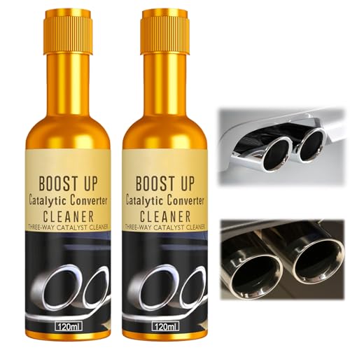 2Pcs Catalytic Converter Cleaner, Auto Parts Engine Cleaner, Fuel and Exhaust System Cleaner Exhaust Pipe Carbon Deposit Cleaner for Gas and Diesel Car