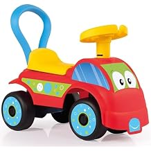 سيارة DOLU Walk & Drive Foot-to-Floor - أحمر وأزرق - مركبة لعبة يمكن الركوب عليها، بوق، مقعد تخزين، مقبض دفع وسحب، لعب داخلي وخارجي، للأطفال الصغار بعمر 12 شهرًا+