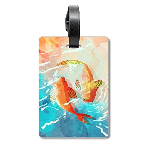 Étiquette valise poissons koï rouge pour bagage voyage
