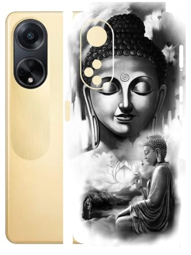 Image of AtOdds - Full Body Back Screen Guard Protector Film - Lamination Wrap Skin Sticker Compatible with Oppo F23 (5G) | Scratchproof Matte Finish (Buddha)