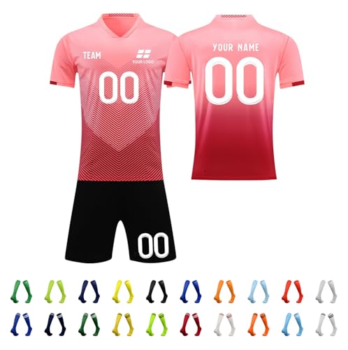 SoneBot Custom Soccer Jersey Sports Team Training Soccer Uniforms Personalized Name Number Logo Soccer Jerseys for Kids Youth Men(16 Soccer-Jersey)