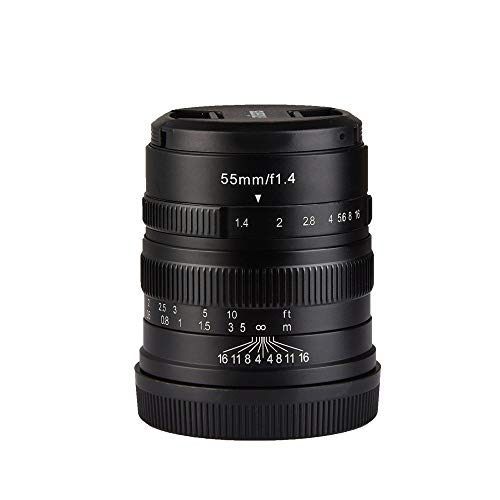 Image of 7artisans 55 mm F1.4 Large Aperture Portrait Manual Focus Micro Camera Lens Fit for Sony E-Mount Cameras NEX-3/3N/C3/F3K/5K/5/5T/5R/5N/5C/5R,A7,A7II,A7R,A7RII,A7S, A7SII,A5000, A5100,A6 0000, A, 6100