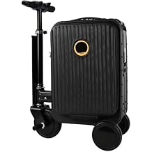 Smart Electric Rideable Suitcase Scooter for Adults - Lightweight Travel Luggage with USB Charging Port & Battery - Versatile Ride-On Travel Scooter, Silver
