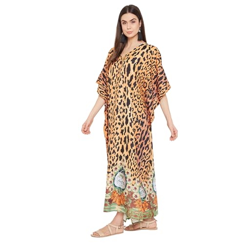Image of Oussum Women Kaftan Plus Size Polyester Summer Lightweight Caftan Swimsuit Cover Ups Maxi African Mumu Lounge House Dress