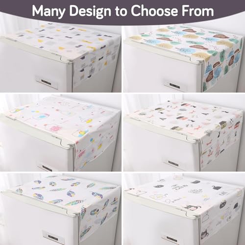 Image of HOKIPO Small Fridge Cover Top | For Smaller Single Door and Smaller Double Door Refrigerator - Waterproof, Printed with 6 Side Pockets, Size Small 130x55 cm, Geometric Abstract (NEW-AR-5875-D1)